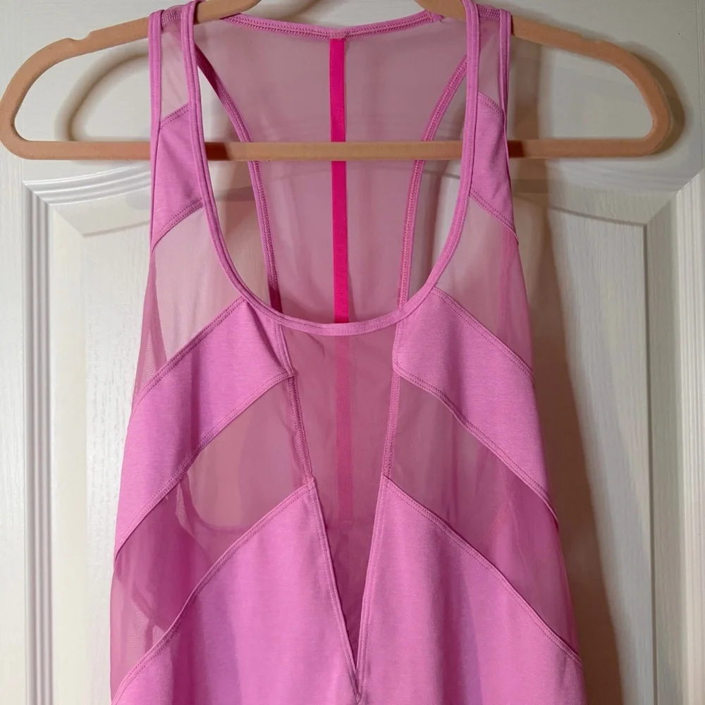 Lululemon If You’re Lucky Pink Mesh Panel Tank Top 6